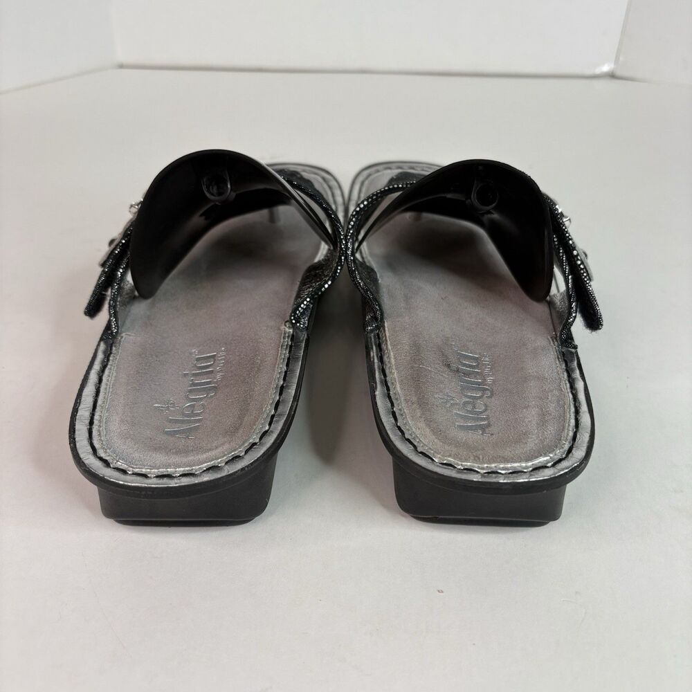 ALEGRIA Vanessa Gray / Silver Metallic EU 42 (US 10) Womens Sandals VAN-496 - Picture 5 of 10